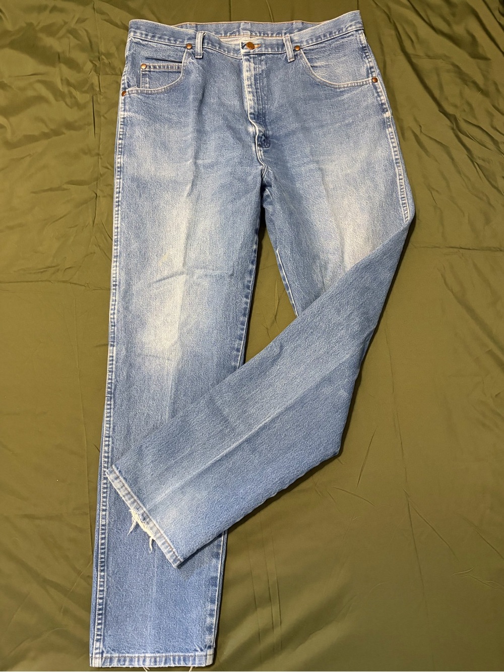 Wrangler Light Blue Straight-Leg Jeans 38x36